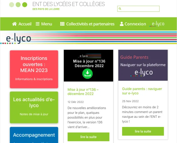 Elyco Rv2 elyco : le portail éducatif des Pays de la Loire.